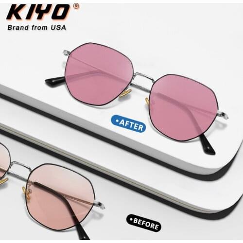 KIYO Brand 2020 New Women Men Photochromi Polarized Sunglasses Classic Sun Glasses Polygonal UV400 Driving Eyewear 2897