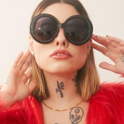 New Super Large Frame Round Ladies Sunglasses Classic Retro Fashion Trendy High-quality Male Wild Gradient Colorful Sunglasses