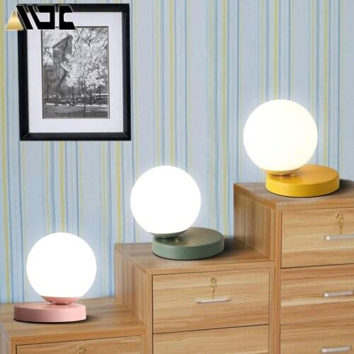 Modern Glass Table Lamps Nordic Simple Bedroom Bedside Reading Desk Lamp Home Decoration LED Table Lights E27 Lamparas Lighting