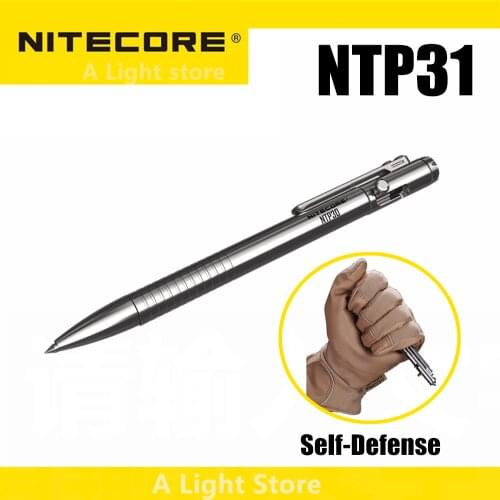 NITECORE NTP30 Titanium Bolt Action Tactical Pen Portable Self-defens Tool Glass Breaker Daily Writing Pen