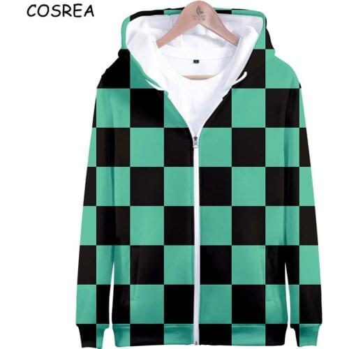 Demon Slayer: Kimetsu No Yaiba Cosplay Kamado Nezuko Hoodie Sweatshirt Kamado Tanjirou Hoodies Agatsuma Zenitsu Mens Tops Coat