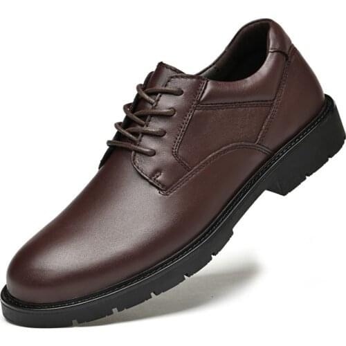 Men Shoes Black Genuine Leather Shoes Men Business Casual Office Formal Natural Leather Shoes Man Dad Flats
