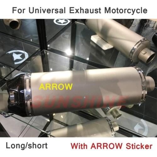 Motorcycle Exhaust Universal Muffler Long/Short Escape Moto Pitbike Motorcross Modified Slip on For Z650 Z900 R6 R25 ZX6R GSX750