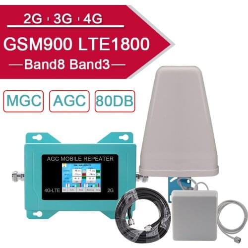 4g Signal Amplifier Mobile Network Booster 2g 3g 4g Cellphone Mobile Repeater Cellular Signal Amplifier GSM 900 LTE 1800 80dB