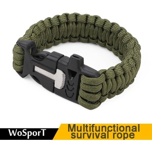 Wosport 1pcs 27cm hiking Camping emergency tactical survival braided umbrella rescue rope bangles for activities parachute