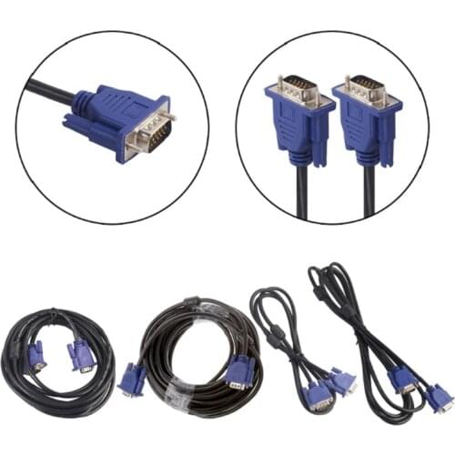 1.35m 3m 5m 10m 1080P VGA HD 15 Pin Male To Male Extension Cable Cord For PC Laptop Projector HDTV Monitor
