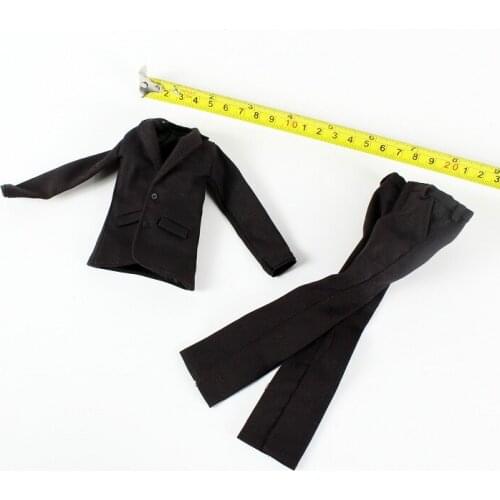 1/6 Scale Black Female Soldier Business Suits Lady Coat with Pants Trousers Fit for 12in Action Figure Body Model Toy