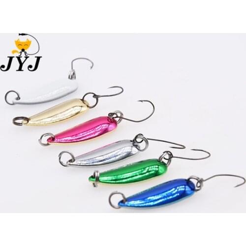 1.6g 6 colors hard fishing bait lure metal spoon spinner rattle baits, metal small spoon lure baits