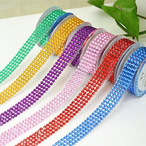 1.8*50CM Bling Self-Adhesive DIY Tape Acrylic Rhinestones Stick On Scrapbooking Decoration Sticker Tape Nice Gift Kids Student