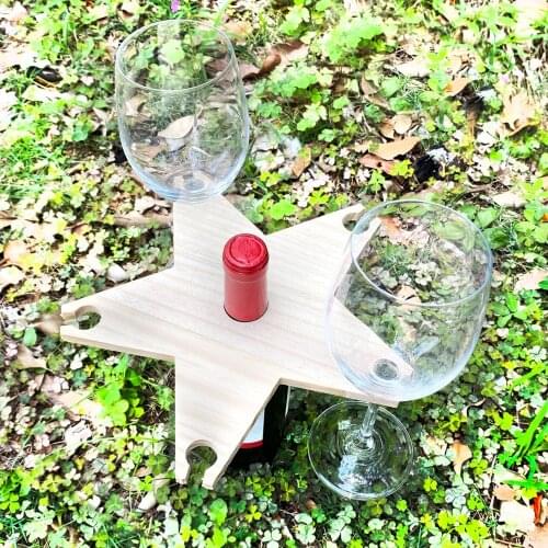 1Pcs Wooden Wine Glass Drying Rack And Bottle Holder Wine Storage Glasses Hook Stand Organizer Tray Outdoor Wine Bottle Holder
