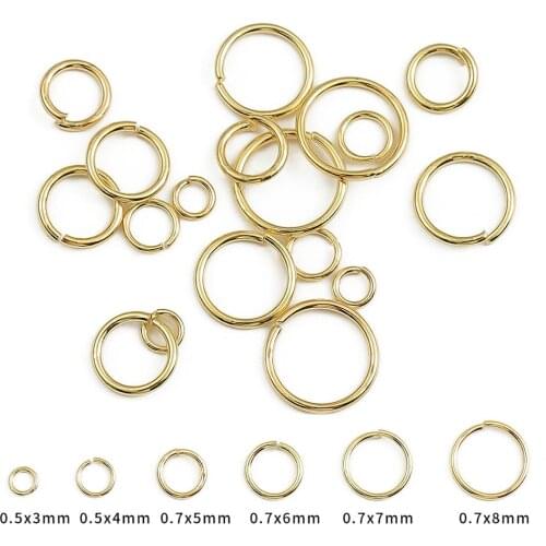 100pcs/lot 18k Gold Plated Loops Single Open Jump Rings Round Split Rings Connectors For DIY Jewelry Making Findings Accessories