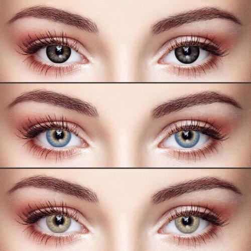 2pcs/Pair Colored Contact Lenses for eyes Prescription Yearly Cosmetics Beauty Natural Color Contact Lens Power