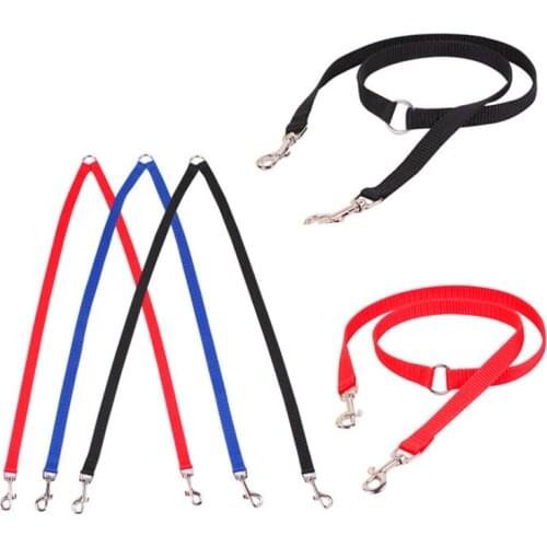 2 In 1 Nylon Dog Leash Double Walking Leashes Couple 2 Way V Shape Collar Lead Leashes For 2 Dogs Puppy Pet Accessories
