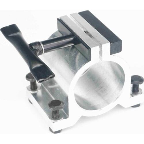 65mm Diameter Silvery Aluminum CNC Spindle Motor Holder Mount Bracket Clamp Cast Adjustable Handle Engraving Machine