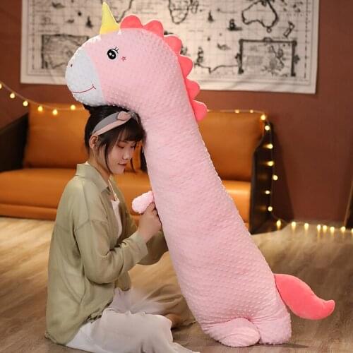 75/100/135CM Kawaii Dinosaur Husky Giraffe Plush Toys Animal Plush Toy Stuffed Doll Bed Sleeping Cushion Pillow Gift for Girls