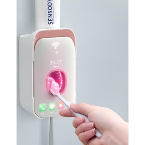 Perforated wall-mounted toothpaste toothbrush rack multifunctional lazy squeeze artifact automatic squeeze toothpaste set