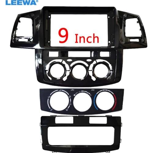 LEEWA Car Radio Audio Fascia Frame Adapter For Toyota Hilux VIGO 9" Big Screen 2Din CD/DVD Plate Panel Dash Mount Kit #CA6363