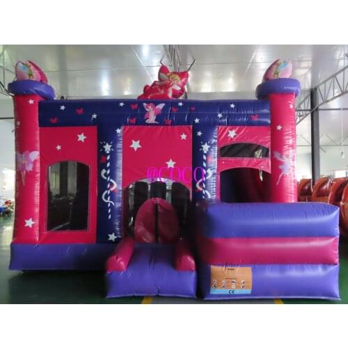 Free shipment to door, 5x4m Inflatable Bouncy House, pink Inflatable jumper house with slide combos toy party bouncer playground