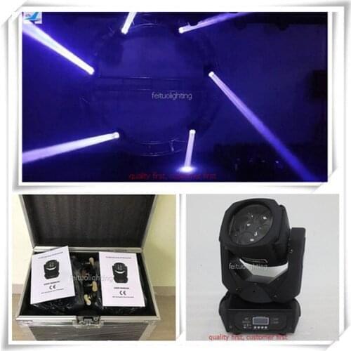 H-6/lot+fly case Super beam dj lighting 4x25W rgbw mini led moving head light dmx 15ch for nightclub party events