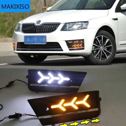 For Skoda Octavia A7 Sedan /Combi For RS 2013 2014 2015 2016 2017 Car-Styling Front DRL Daytime Running Light Fog Lamp Fog Light