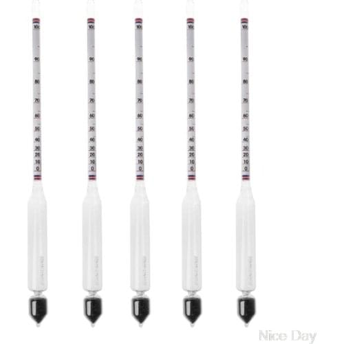5 Pcs Hydrometer Tester Vintage Tools Alcoholmeter Alcohol Meter Wine Concentration Meter 0-100 hydrometer alcohol Ju12 20