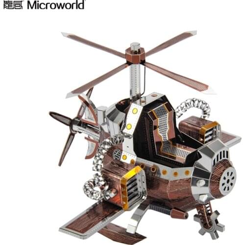 Microworld Models Field Rescue Aircraft model DIY laser cutting Jigsaw puzzle Fighter model 3D metal Puzzle Toys for adult gifts