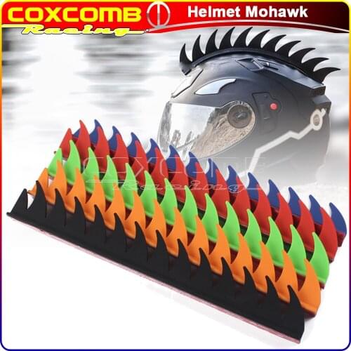 Motorcycle Biker Racing Sawblade Helmet Mohawk Decals Warhawk Spike Decorative Ski Snowboard Helmets Hawk Black Blue Red Green