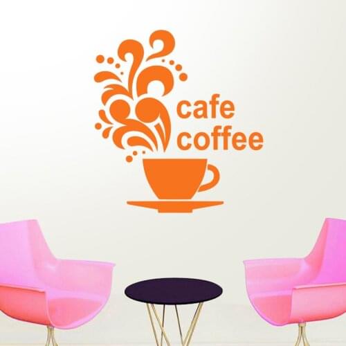 Coffee Shop Sticker Bean Milk tea Decal Cafe Cup Vinyl Art Wall Decals Decor Mural Decoration Break Coffee Glass Decals CA1007