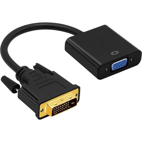Full HD 1080P DVI-D to VGA Adapter 24+1 25Pin Male to 15Pin Female Cable Converter for PC Computer HDTV Monitor Display