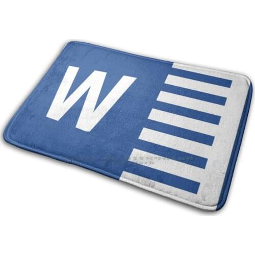 Word Mat Rug Carpet Anti-Slip Bedroom Entrance Door Mat Microsoft Azure Logo Tech Enterprise Technology Office Windows Bill