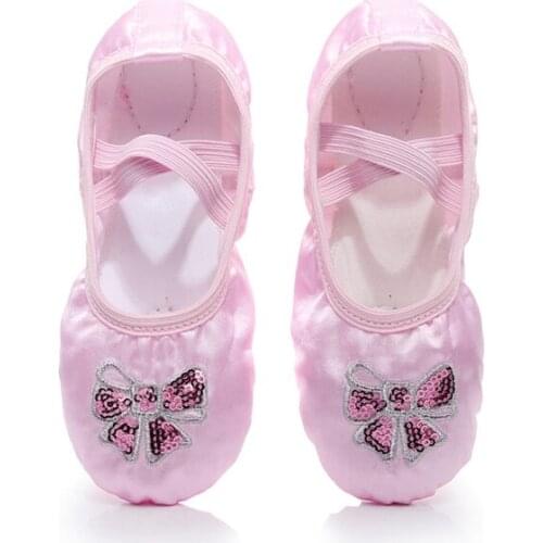 New Yoga Slippers Teacher Gym Indoor Exercise Silk Ballet Dance Shoes Children Kids Girls Woman