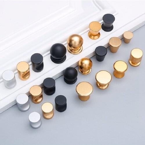 Modern Aluminum Alloy Single Hole Kitchen Cabinet Handles Solid Drawer Knobs Wardrobe Cupboard Door Handles Furniture Hardware