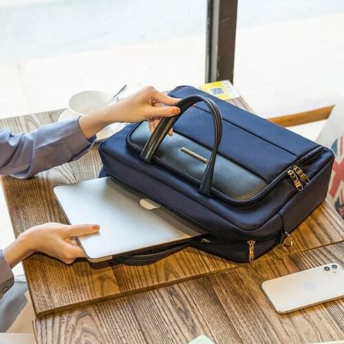 Laptop Bag PU+Polyester Notebook Briefcase Case For 13 14 15 16 Inch Laptop Shoulder Bags Travel Office Ladies Handbags