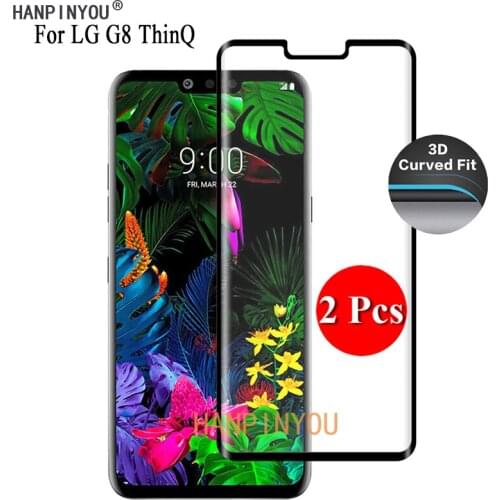 2 Pcs For LG G8 ThinQ 6.1" 9H Ultra Thin 3D Curved Full Cover Screen Protector Tempered Glass Protective Film
