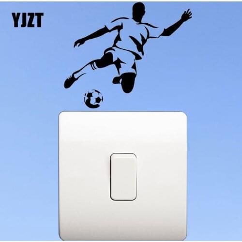 YJZT Vinyl Wall Decal Soccer Player Ball Sports Idea Decoration Stickers Mural 8SS-2421