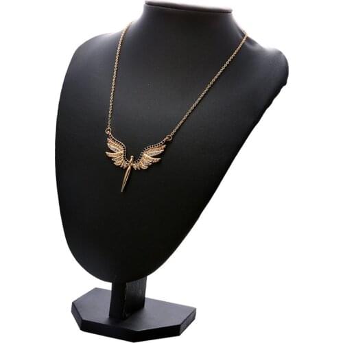 Classic Angel Wings Rainbow Pendant Necklace Copper Cubic Zirconia Gold Chain Necklace Best Party Wedding Jewelry Gift For Women