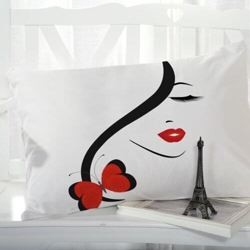 1pc Pillow cover Pillow case Luxury Bedding Pillowcase Pillowcovers decorative 50x70 Customizable size 3D Print Woman white