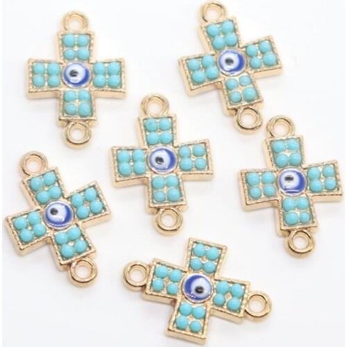 10pcs Cross Charms Pendants Connectors 13x19mm DIY Bracelets Necklace Jewelry Findings