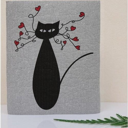 2Pcs Dish Cloths Eco-Friendly Reusable Sponge Cleaning Cloths Hand Towel Kitchen Tools Animal series