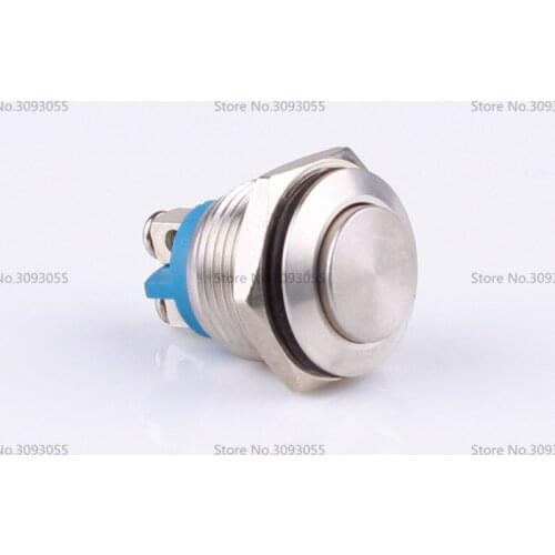 20PCS 16mm 3A/250VAC Anti-Vandal Momentary Steel Metal Push Button Switch high round Car Switch Car-Styling Self Return