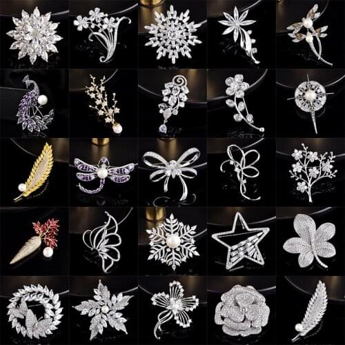 2021 New Luxury Women Brooches Pins Peacock Dragonfly Star Carrot Jewelry AAA Cubic Zirconias Brooch Female Wedding Broche Pin