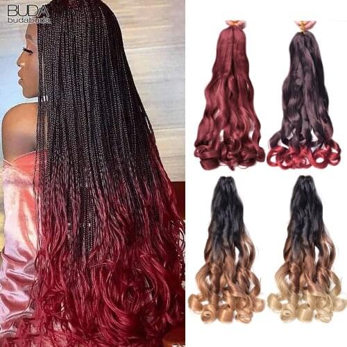 24Inch Spiral Curls Synthetic Hair Loose Wave Crochet Braid Hair Pre Stretched Braiding Hair For Women Ombre Brown Blonde Purple
