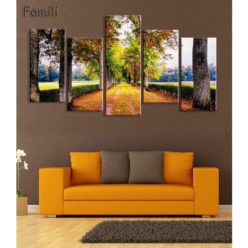 5 Pieces Free shipping Highway sea HD Wall Art Print on Canvas for Home Decoration Wall Art Picture for Living Room UnFramed