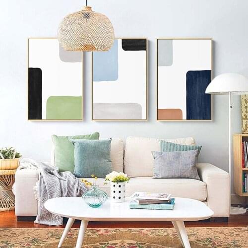 Abstract Color Block Hotel Club Store Hanging Canvas Painting Cuadros Decoracion Salon Oil Painting Wall Art Canvas Paris