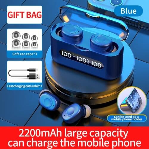 Bluetooth 5.2 HeadSets With 2200mAh Charging Box Wireless Headphone Waterproof Earbuds Headsets Mini Power Bank Charge For Phone