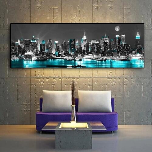 Large 5D Diamond Painting new york black and white city landscape Home Decoration Full Drill Embroidery Handicraft Art Kits N12
