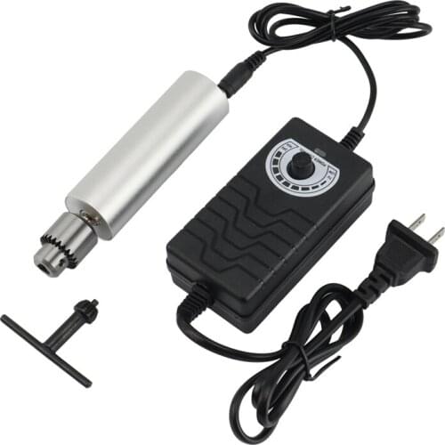 DC6V-24V Electric Hand Drill 385 DC Motor with JT0 Chuck Adjustable Speed DIY Tool for Circuit Board Woodworking,US Plug Retail