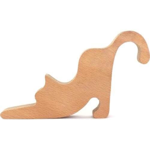 Cat Wood Door Stop Home Stoppers Door Block Children Anti-Folder Hand Security Door Card Hanging Kitty Door Stop Drop shipping