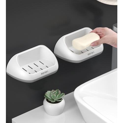 Soap Holder Drain Pan Bathroom Shelf Storage Box for Home Accessories Sets Plastic Hand Sanitizer Bath Shower Wall Shelf
