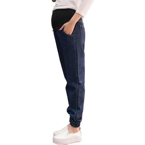 Maternity Loose Denim Harlan Pants Jeans Elastic Waist Jeans for Pregnant Women Clothing Trousers Pregnancy Clothes
